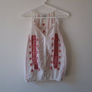 White and Red women's blouse